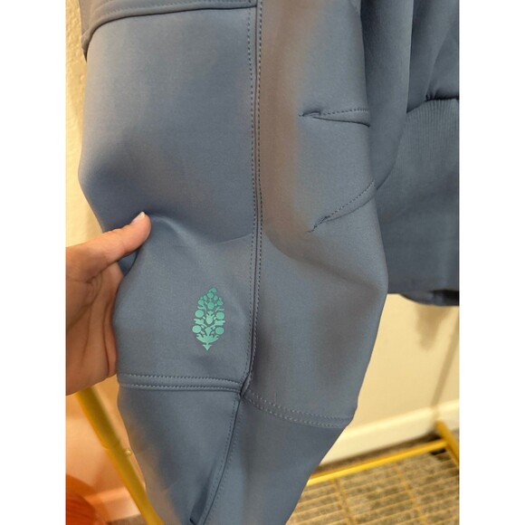 NWT Free People FP Movement Off To The Races Bomber Jacket Zip Up Skyline Blue M - Picture 7 of 8